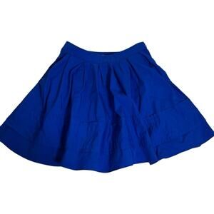 Express Full Mini Skirt Lined Royal Blue Side Pockets Size 4 Skater Retro